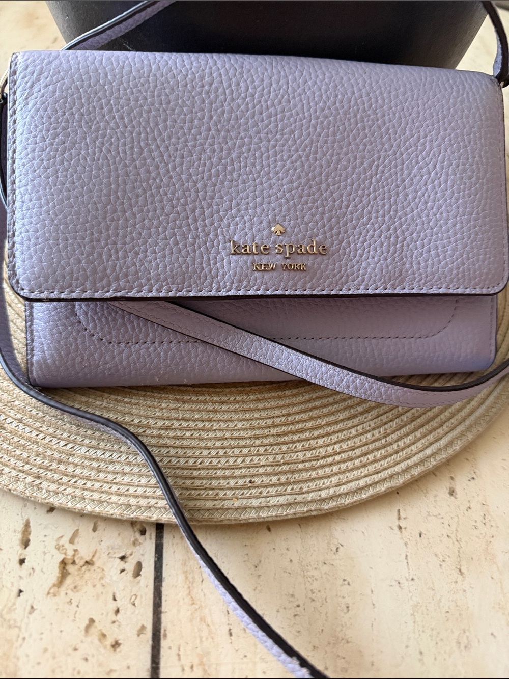kate spade New York Lavender Pebbled Leather Crossbody